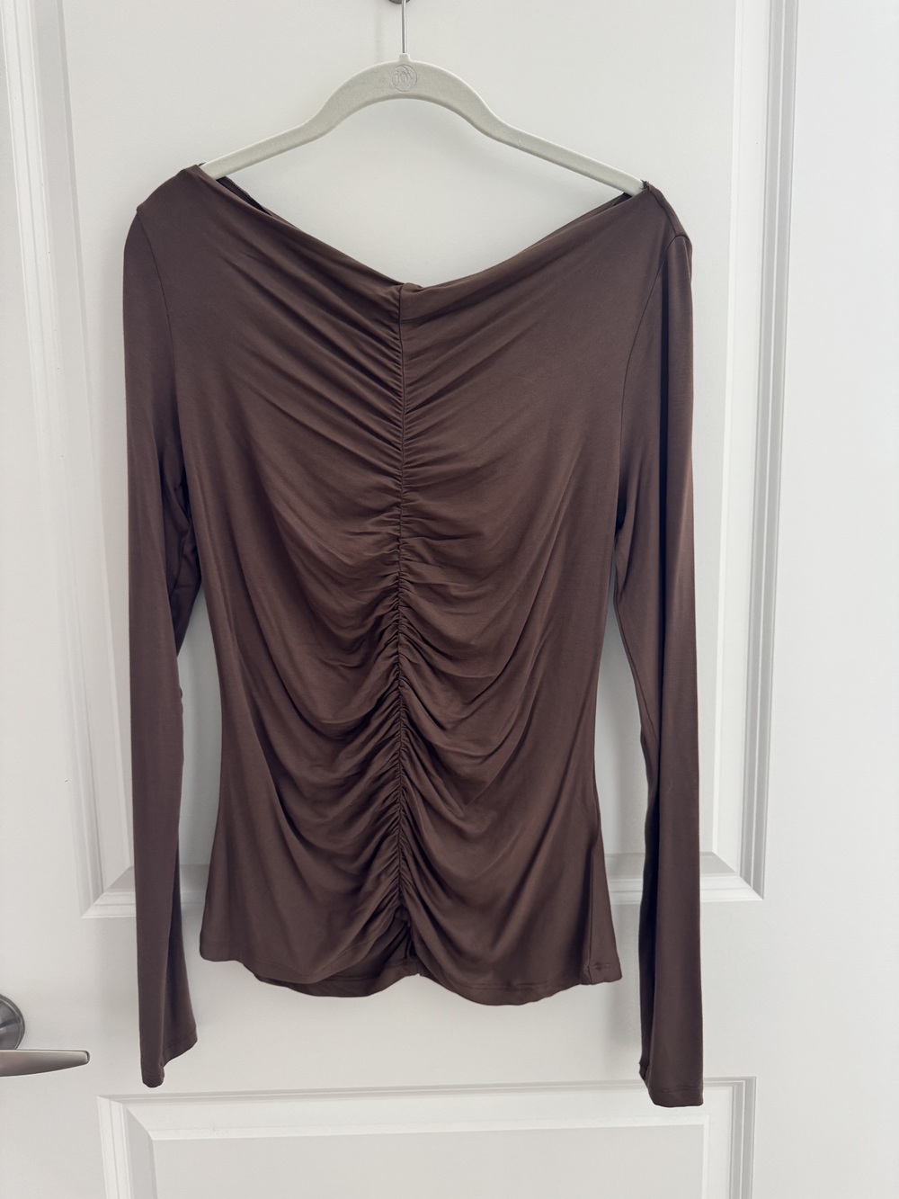 Sophie Rue Brown Ruched Long-Sleeve Top NWT